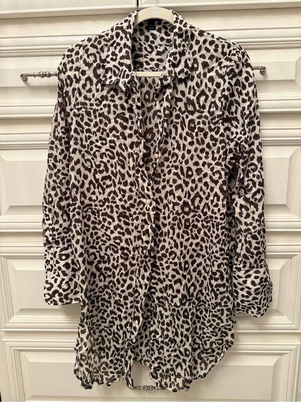 J. Crew Leopard Print Swim Coverup - Brown and White